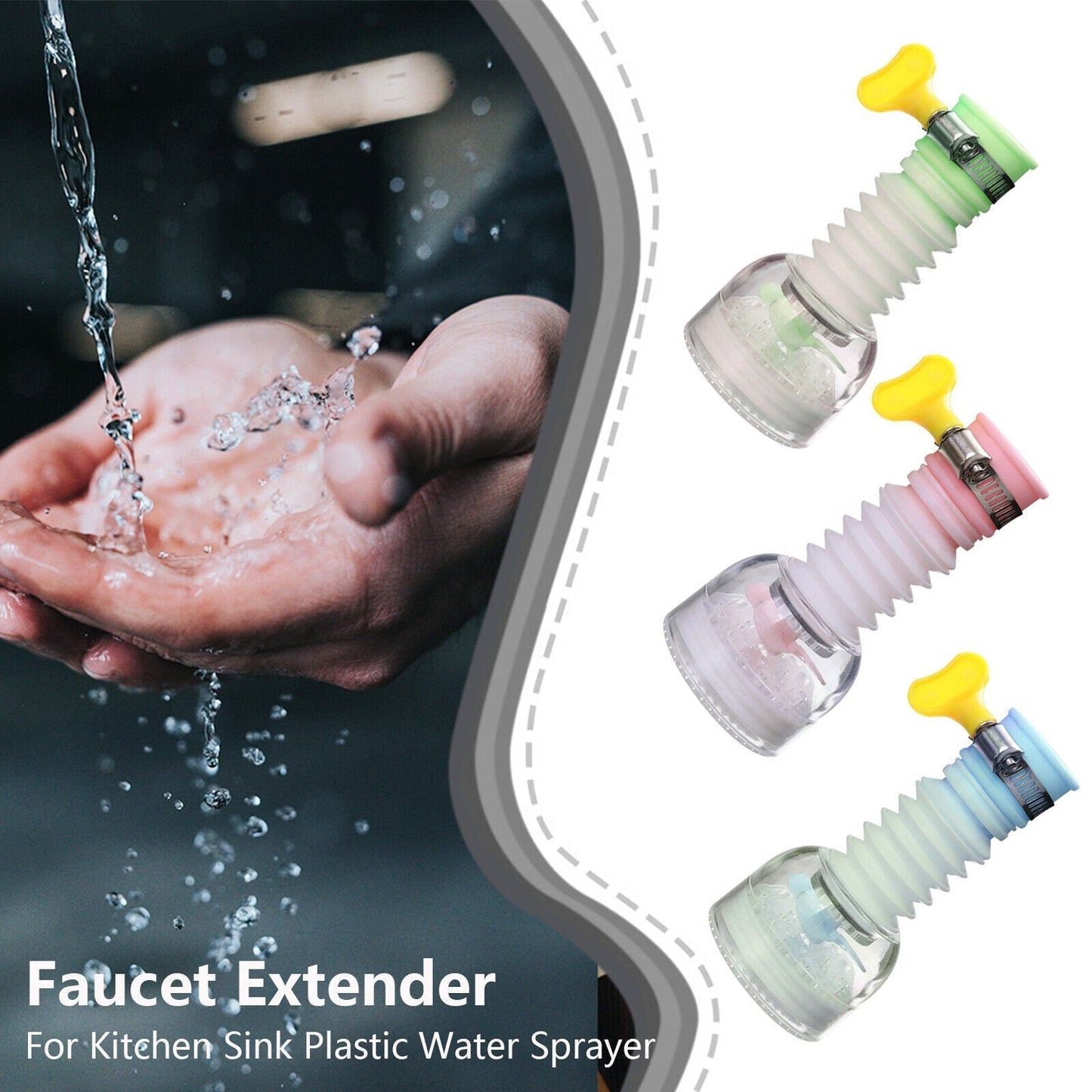 360° Tap Extender – Flexible Faucet Aerator & Water Saver